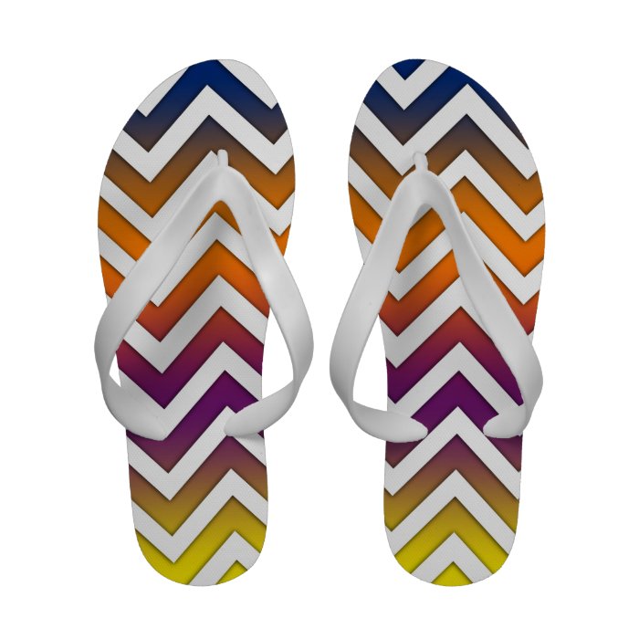 Sunset Gradient Chevron Flip Flops