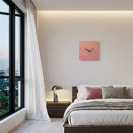 Sunset Gradient Heart Custom Door Sign Square Wall Clock