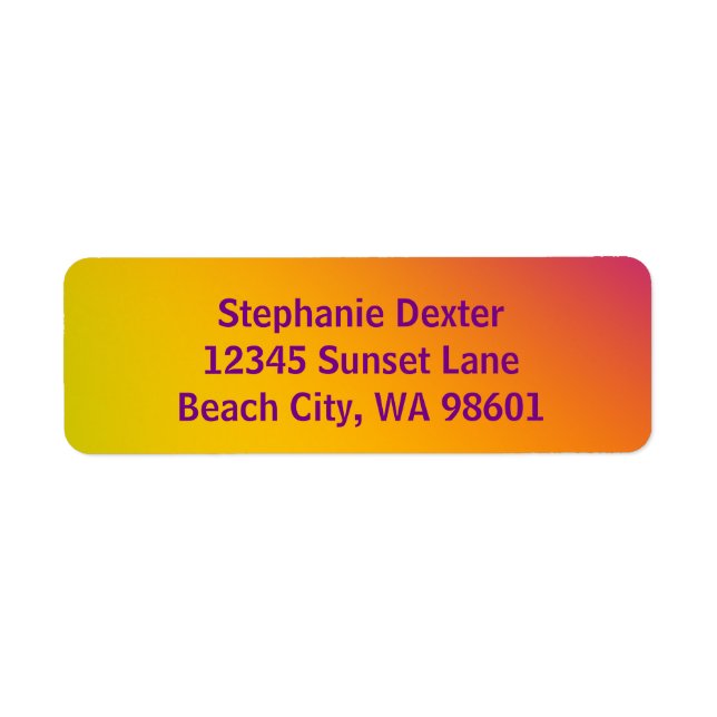 Sunset Gradient Return Address Labels (Front)
