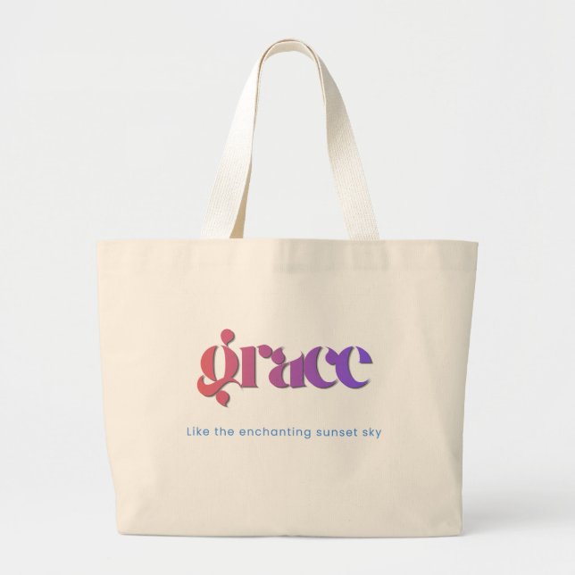Sunset Gradient Typography Tote Bag (Front)