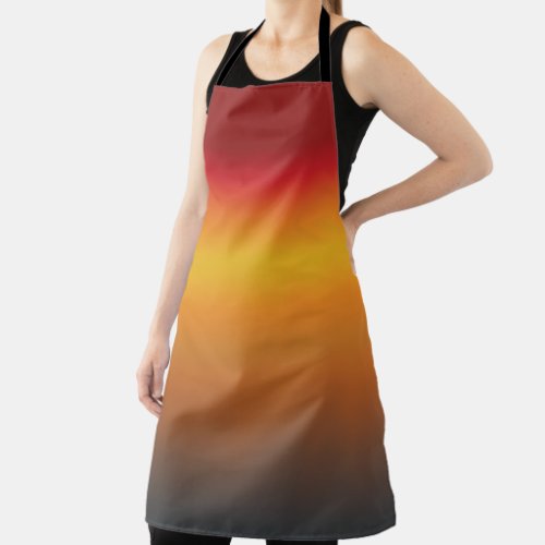 Sunset Gradient Vibrant Red Orange Yellow Ombre  Apron