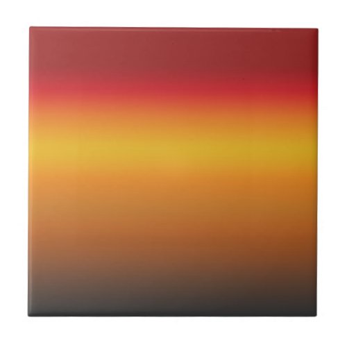 Sunset Gradient Vibrant Red Orange Yellow Ombre Ceramic Tile