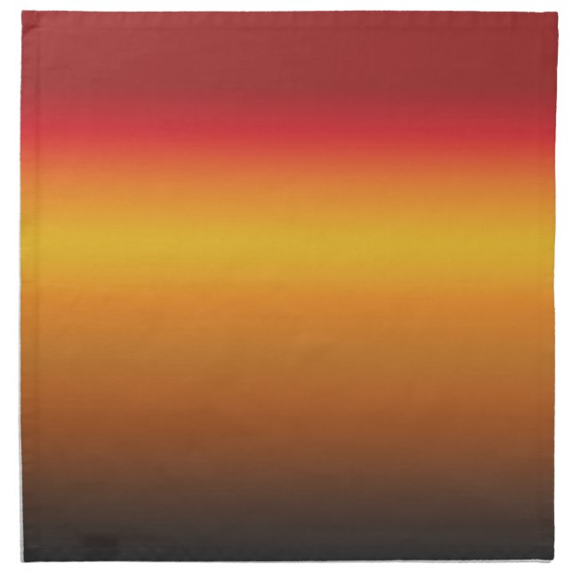 Sunset Gradient Vibrant Red Orange Yellow Ombre  Cloth Napkin (Front)