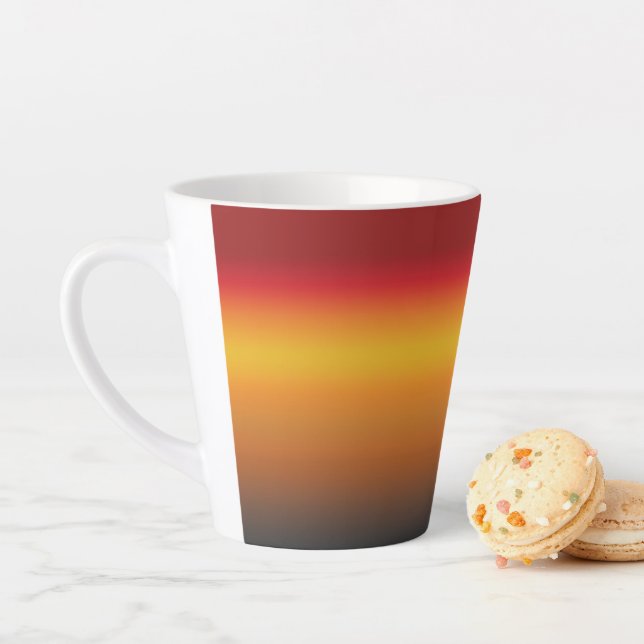 Sunset Gradient Vibrant Red Orange Yellow Ombre Latte Mug (In Situ)