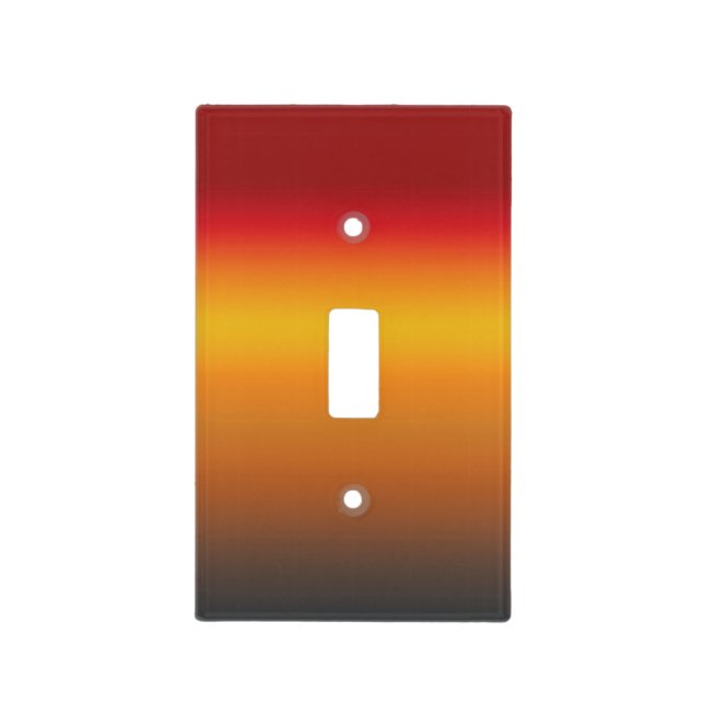 Sunset Gradient Vibrant Red Orange Yellow Ombre  Light Switch Cover (Front)