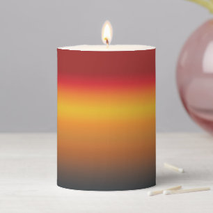 Sunset Gradient Vibrant Red Orange Yellow Ombre P Pillar Candle