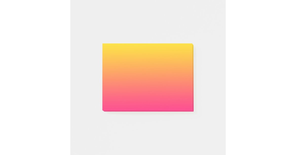 Sunset Gradient Yellow To Deep Pink Color Ombre Post It Notes Zazzle Com Sunset Gradient Yellow To Deep Pink Color Ombre Post It Notes Zazzle Com