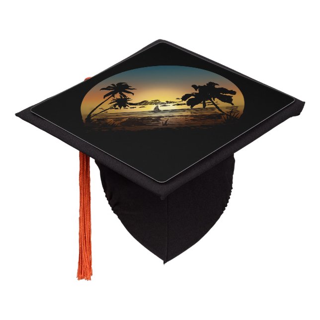 Sunset Graduation Cap Topper (Angled)