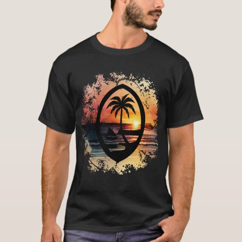 Sunset Guam Seal T_Shirt