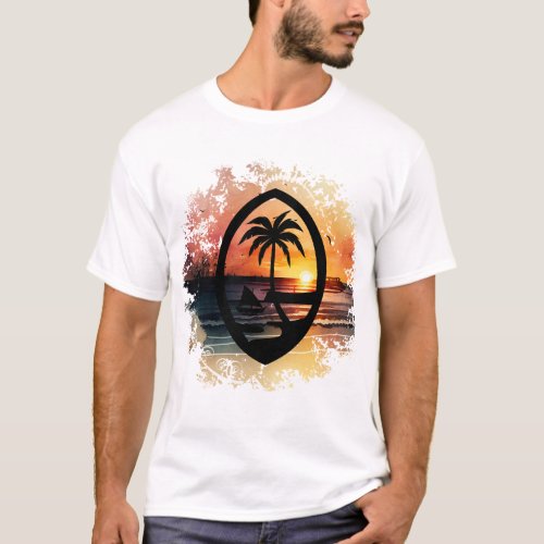 Sunset Guam Seal T_Shirt