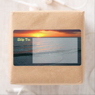 Sunset / Gulf Coast / Calm Water / Orange & Yellow Label