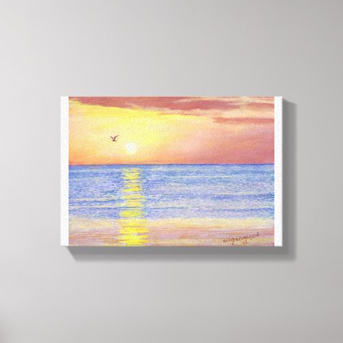 SUNSET GULL NAPLES FLORIDA CANVAS PRINT