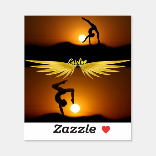 Sunset Gymnastic Name  Sticker