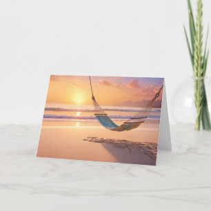 Sunset Hammock Beach Greeting Card