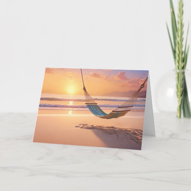 Sunset Hammock Beach Greeting Card (Front)