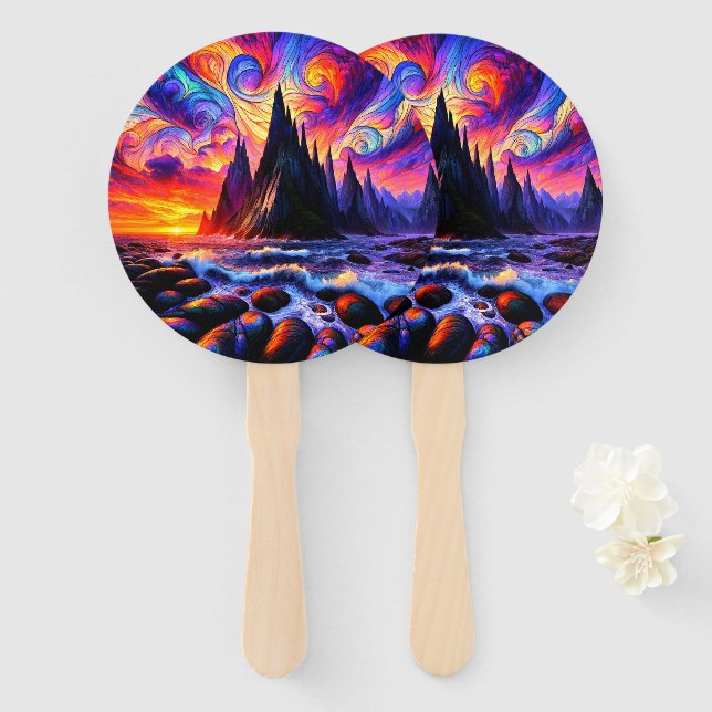 Sunset Hand Fan (Front and Back)