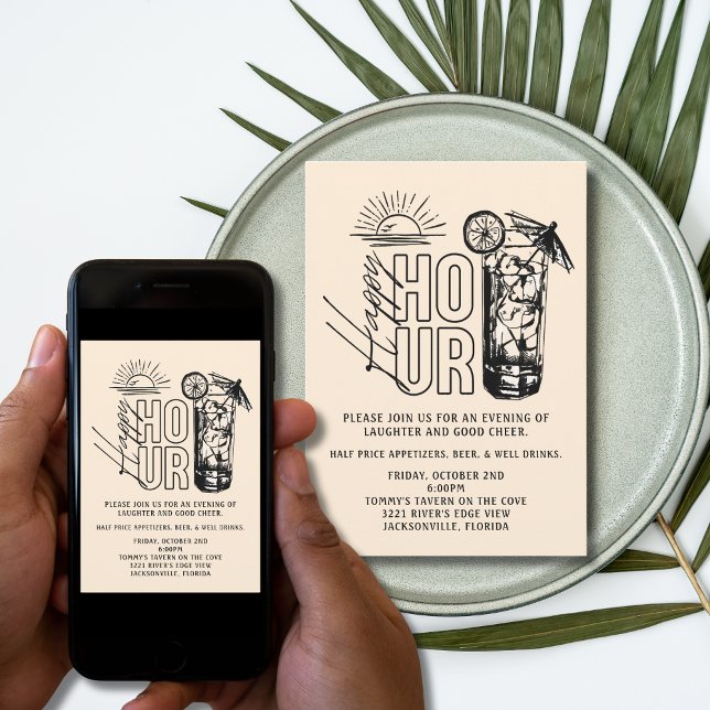 Sunset Happy Hour Invitation (Creator Uploaded)