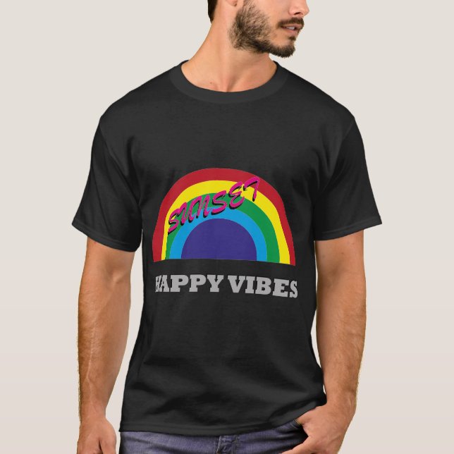 Sunset, Happy vibes T-Shirt (Front)
