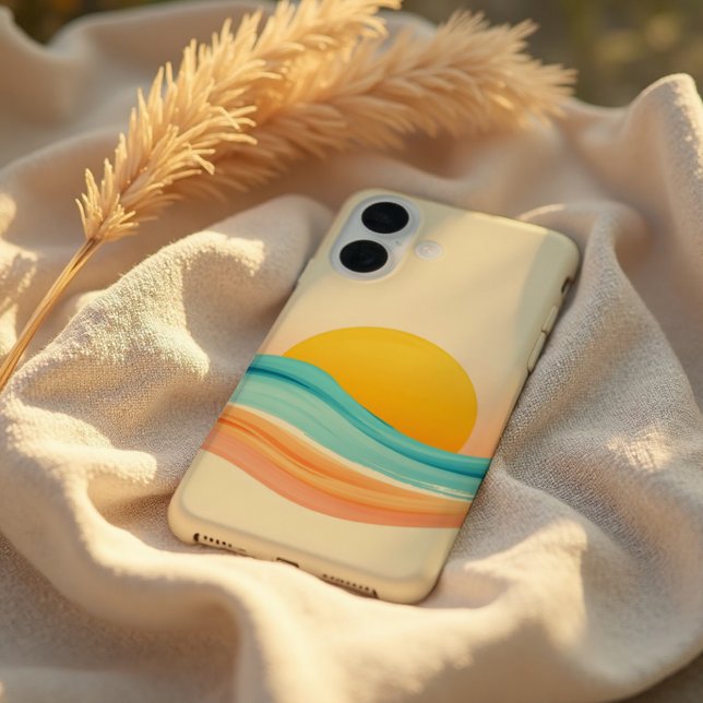 Sunset Harmony Wave Case-Mate iPhone Case (Wrap your phone in serenity. Sunset Harmony style for your everyday moments.)