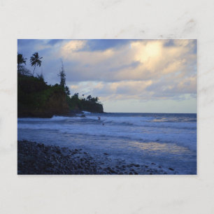 Sunset Hawaiian Surfers Postcard