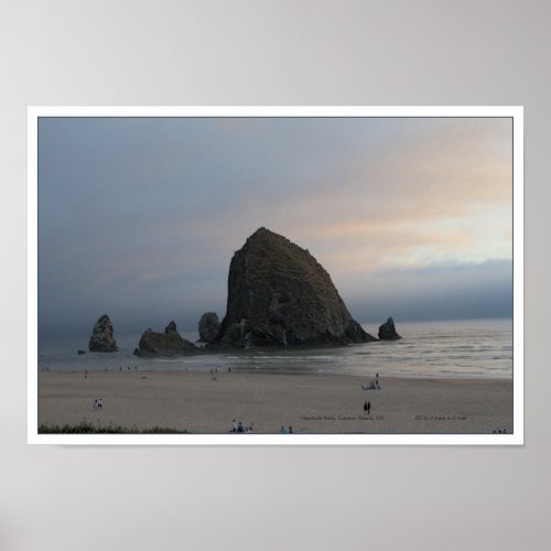 Sunset Haystack Rock Cannon Beach OR Poster