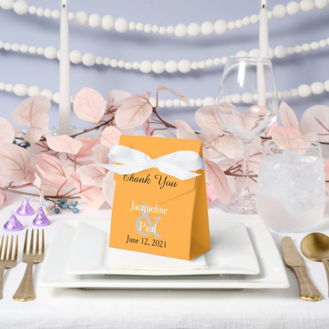 Sunset Heart Orange White Wedding Favor Box (Wedding)