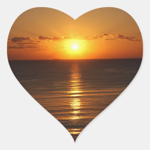 Sunset Heart Shaped Sticker