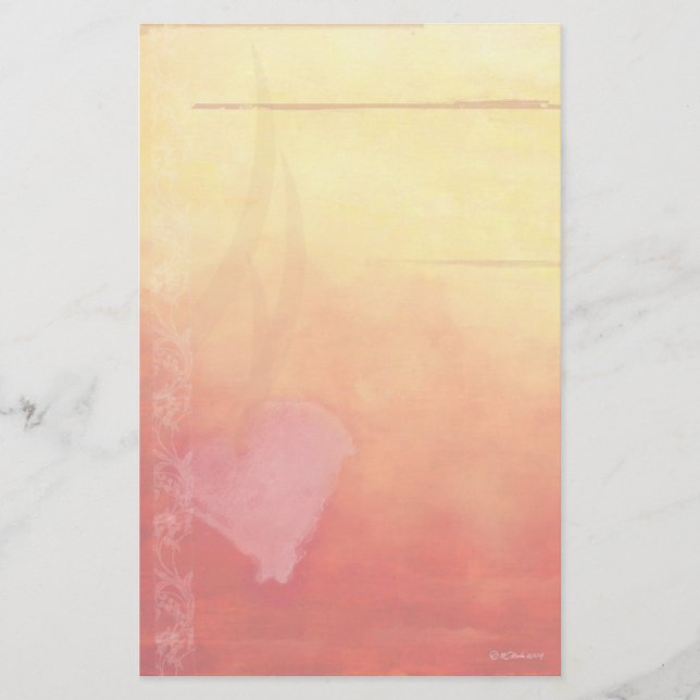 Sunset Heart-Stationary Stationery (Front)