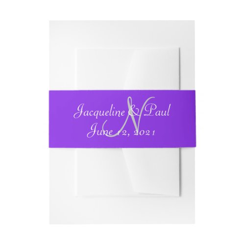 Sunset Hearts Violet Monogram Silver Belly Band