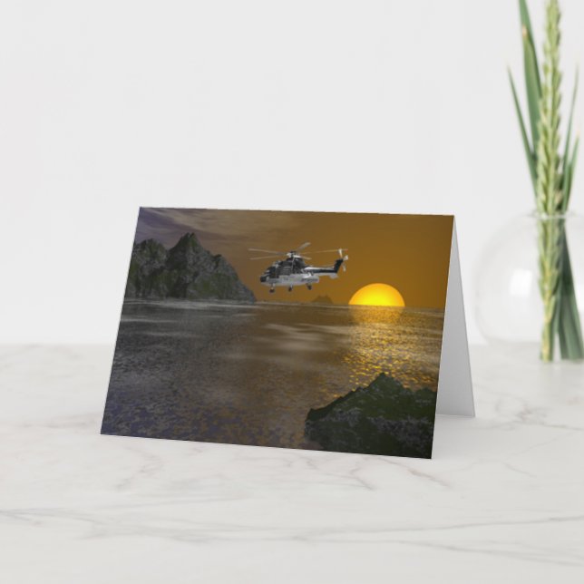 Sunset Helicopter Card (Front)