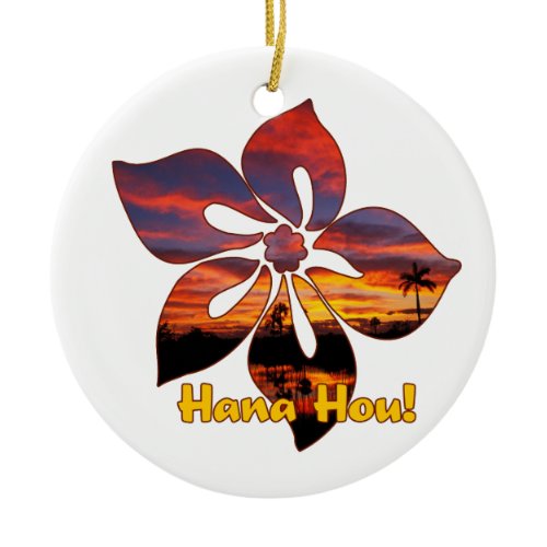 Sunset Hibiscus Hawaiian Ornaments