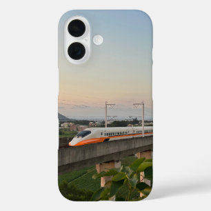 Sunset High-Speed Train: Modern Rail Landscape iPhone 16 Case