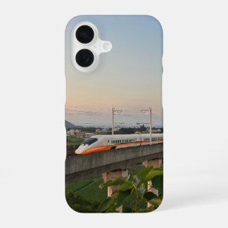 Sunset High-Speed Train: Modern Rail Landscape iPhone 16 Case