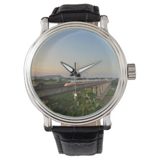 Sunset High-Speed Train: Modern Rail Landscape Watch