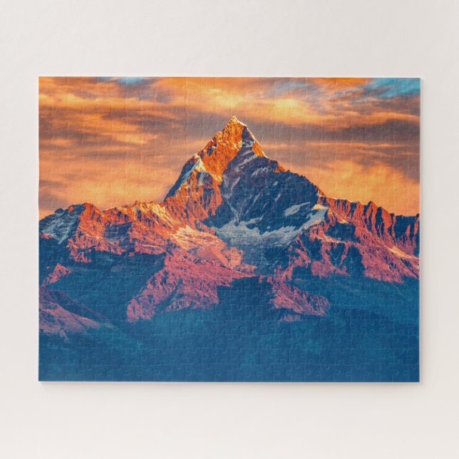 Sunset Himalaya Snow Mountains Nepal Travel Jigsaw Puzzle (Horizontal)