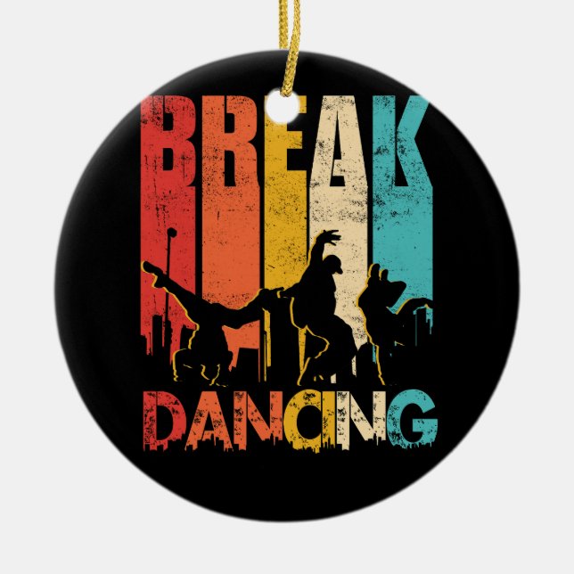 Sunset Hip Hop Urban Dance Breakdancer Street Art  Ceramic Ornament (Front)