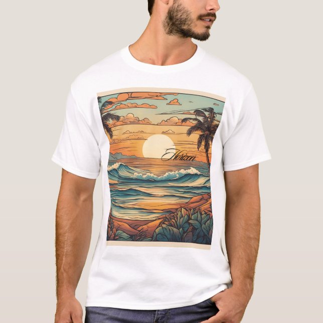 "Sunset Horizon Beach Vibes T-Shirt (Front)