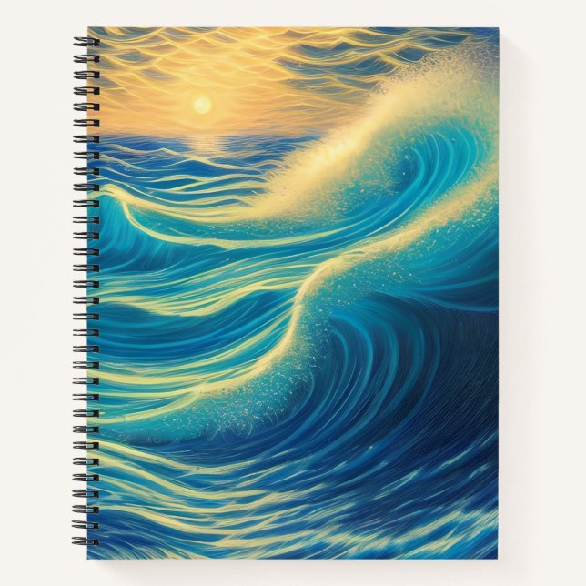 Sunset Horizon by the Beach Notebook (Front)