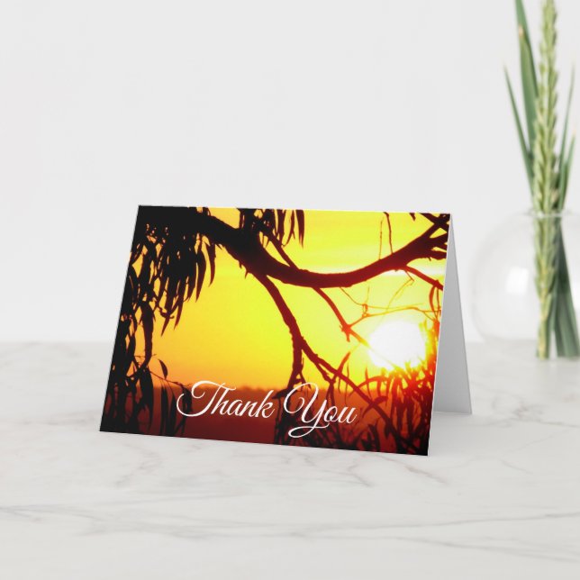 Sunset Horizon Letterpress Thank You Card (Front)