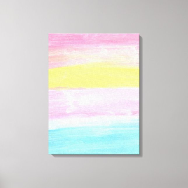 Sunset Horizon Watercolor Abstract Canvas Print (Front)