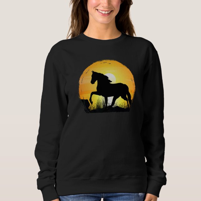 Sunset Horse Breed Silhouette  Haflinger Horse Sweatshirt (Front)
