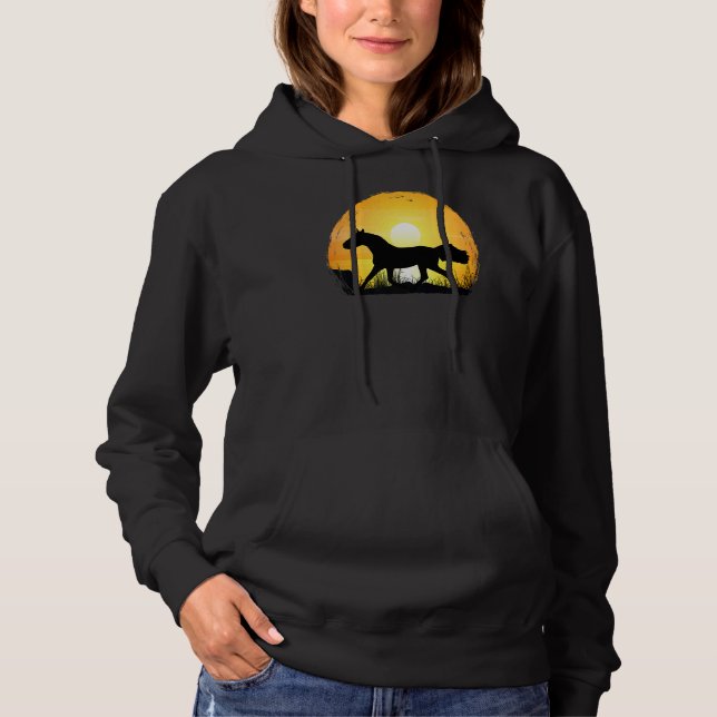 Sunset Horse Breed Silhouette  Holsteiner Horse Hoodie (Front)