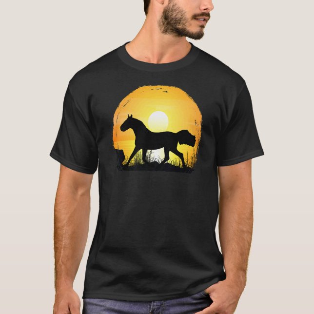Sunset Horse Breed Silhouette  Holsteiner Horse T-Shirt (Front)