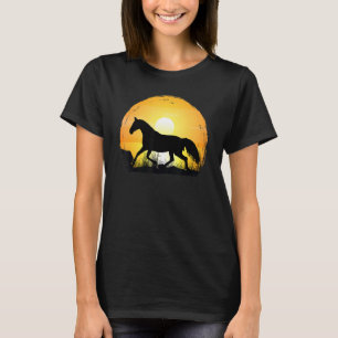 Sunset Horse Breed Silhouette   Warmblood T-Shirt