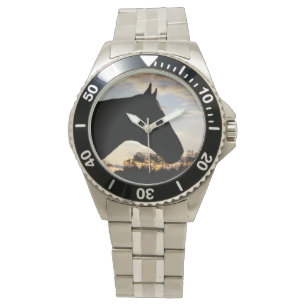 Sunset Horse Stainless Steel Watch