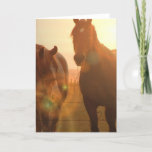 Sunset Horses  Greeting Card