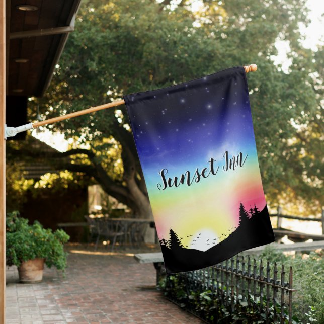 Sunset House Flag (In SItu)