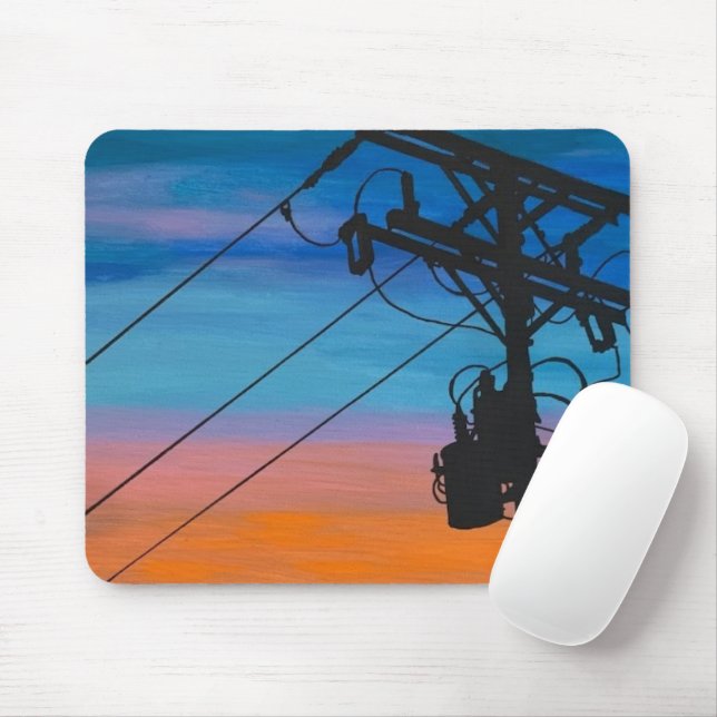 'Sunset Hum' Painting on a  Mouse Pad (With Mouse)
