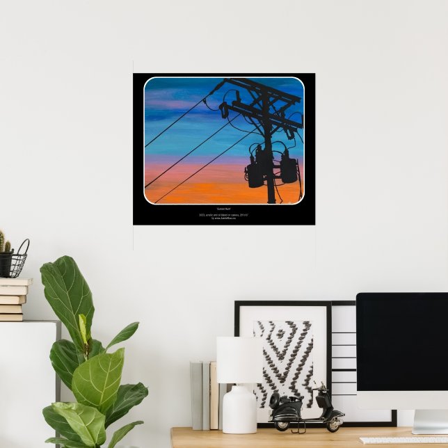'Sunset Hum' Painting on a  Poster (Home Office)