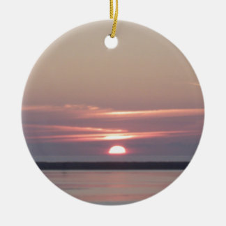 sunset Humboldt Bay Eureka California by Gregory V Ceramic Ornament